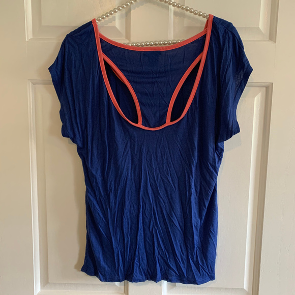 Wet Seal Blue Racerback Short Sleeve Tee Size Juniors M - Picture 4 of 4
